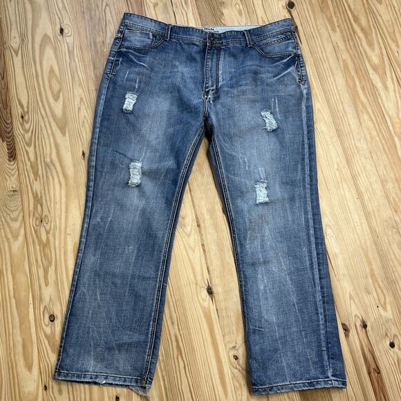 Vintage Y2K Tool Jeans Men’s 44x32 Baggy Distressed Straight Grunge Faded Blue - Picture 1 of 6